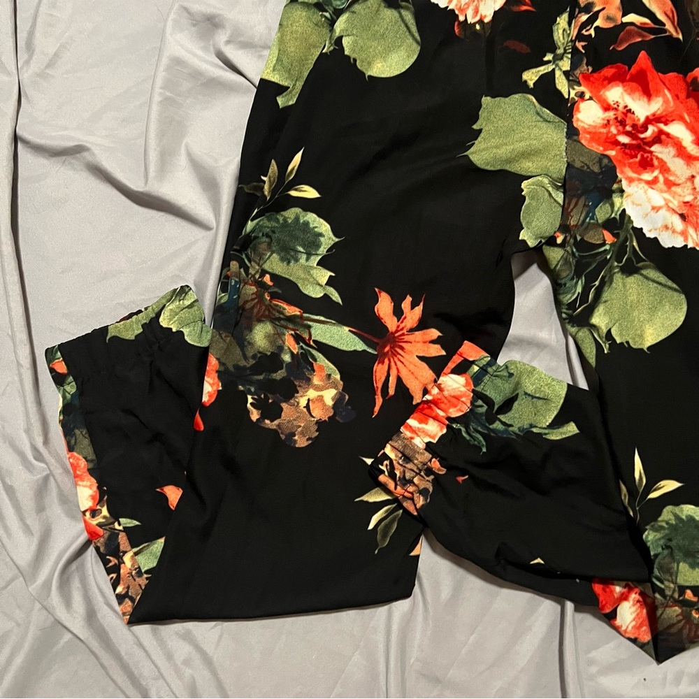 iJeans by Buffalo 🔵 Floral Ankle Joggers M x 28” Black and Red - Picture 9 of 14